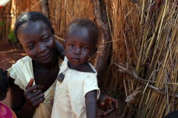 A mother with her young toddler in south sudan