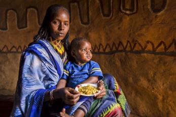 We're celebrating mothers around the world who, every day, brave incredible challenges to support their families. In Ethiopia, Dhaki is striving to ensure her three children have enough to eat, despite the high risk of hunger in her village. Photo: Sean Sheridan for Mercy Corps