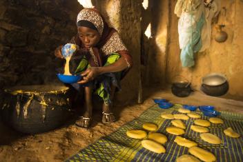 10:48 a.m. — Since she was young, Badariya’s primary responsibility has been to make corn or millet pancakes to sell to her fellow villagers. “I really loved school, but my parents do not want me to go,” she says. “When I was seven, my cousin took me to school once. But when I came back home, my father said I could not go back. That day I was very sad and didn’t eat all day.”