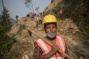 Nepal woman helping rebuild after earthquake