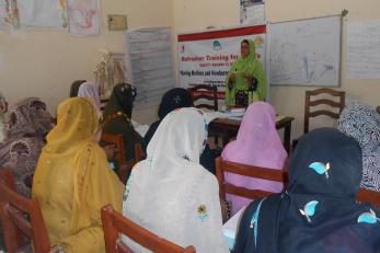 Midwives attending a refresher training led by mercy corps