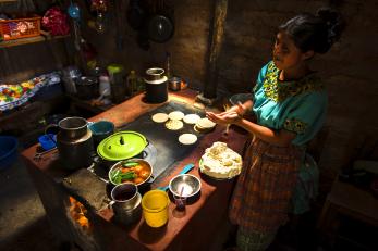 Woman cooking in Guatemala